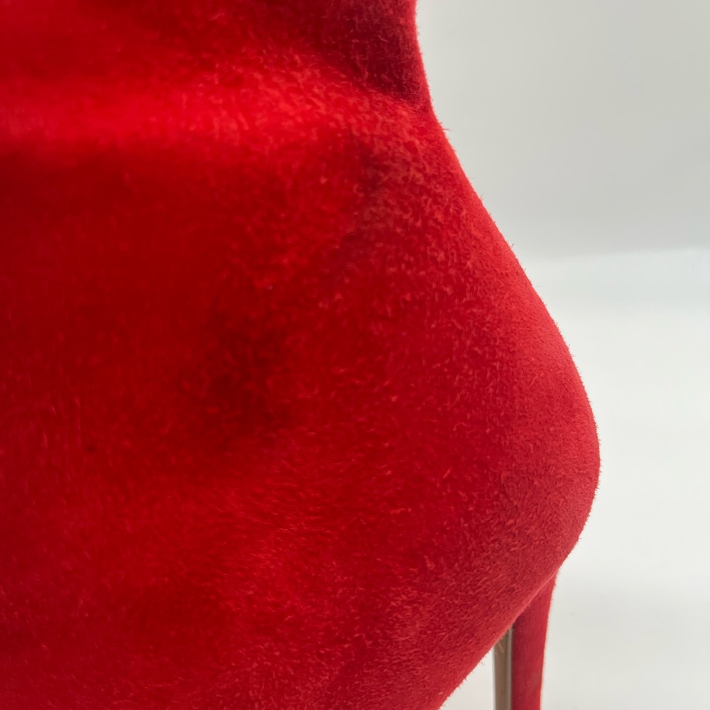 Steve Madden Red Suede Heeled Boots Size 10 M Women Ankle Booties Pointed Toe - Picture 11 of 16